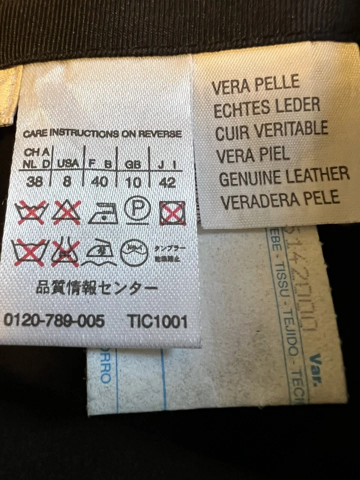 Max Mara Womens Black Genuine Leather Skirt Luxury Designer Made In Italy Size 8 - Image 3 of 4