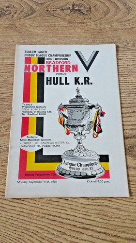 Bradford Northern Rugby League Programmes 1971 - 1993 - Picture 42 of 141