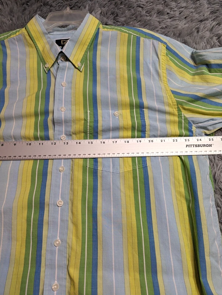 Camisa con botones Cutter & Buck para hombre talla XLT XLarge alta colorida algodón seda Foto 3 de 4