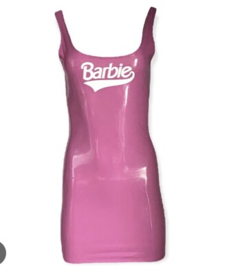 MAMA-FRE! mini パープル　21 Forever 21 Pink Barbie Shiny PVC Vinyl Fitted Stretchy Mini