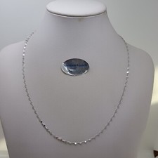 COLLANA UNISEX A MAGLIA SPECCHIETTO IN ORO BIANCO 18KT  1,2 GRAMMI (5000) 50 cm