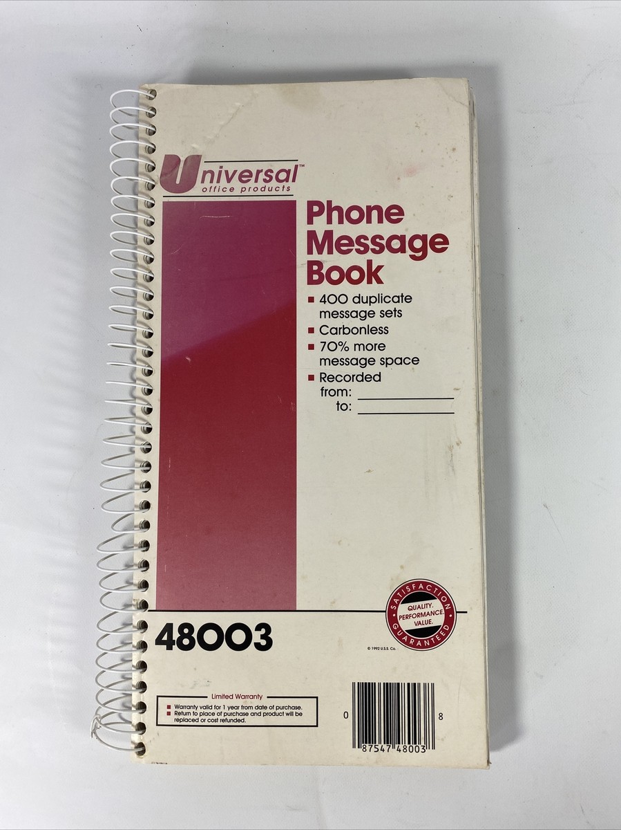 Universal Phone Message Books, 2 3/4 x 5, 2-Part Carbonless-400