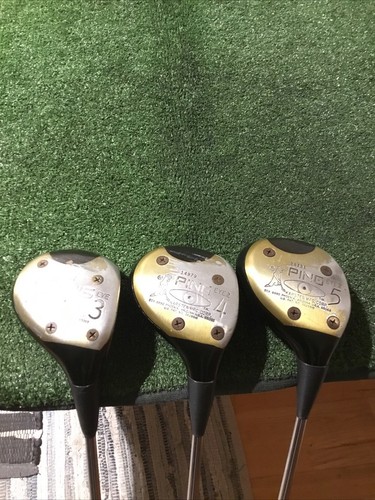 Ping Eye 2 Black Dot Karsten Heel-Toe Balance Woods Set (3W, 4W, 5W)Steel Shafts - Picture 1 of 12