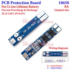 2S 8A 7.4V 8.4V 18650 Li-ion Lithium Battery Charger BMS Protection PCB Board
