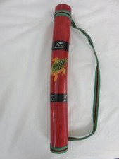 Sea Turtle Rain Stick Hand Made/Painted Bamboo Shaker w/Carry Strap 20"