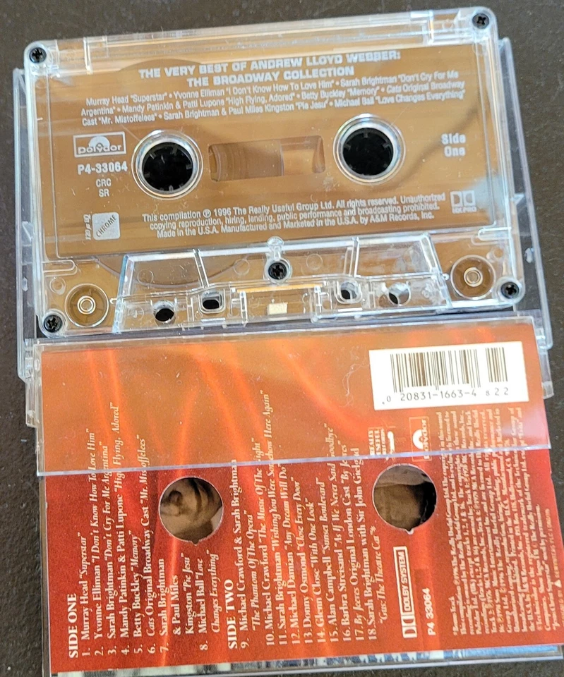 Cassette The Very Best of Andrew Lloyd Webber The Broadway Collection Tested Foto 4 de 4