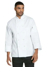 NWT DICKIES CLASSIC 10 BUTTON CHEF COAT WHITE DC47