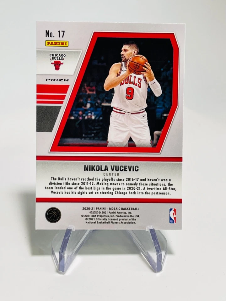 NIKOLA VUCEVIC 2020-21 Panini Mosaic WILL TO WIN Green Mosaic INSERT Bulls #17 - Image 2 of 2