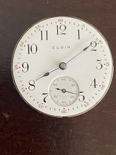 VINTAGE 0 SIZE ELGIN POCKET WATCH MOVEMENT,GR.324 KEEPING TIME YEAR 1911