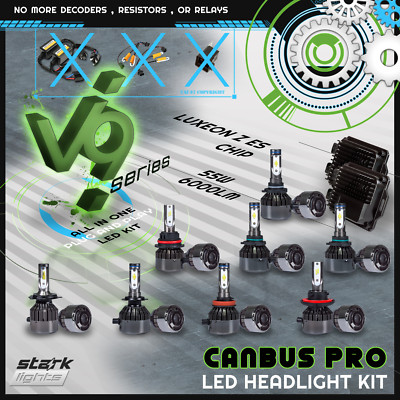 Stark 55W LED Canbus Headlight Conversion 6000K Kit Anti-Flickering