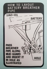 YAMAHA R250C RD250D BATTERY BREATHER WARNING DECAL