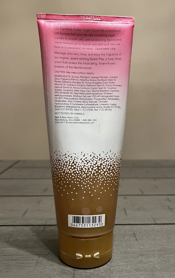 2x Signature Bath & Body Works Retired Sweet Pea Golden Sugar Scrub 8oz New - Image 3 of 4