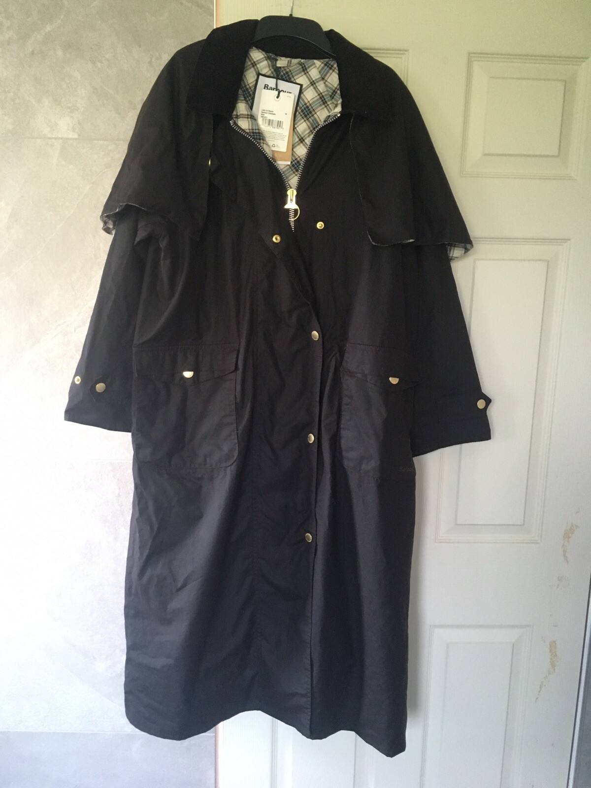 Barbour ALEXA CHUNG Wax Elizabeth Trench Jacket Uk 16 US 12 EUR 42 Coat Longline