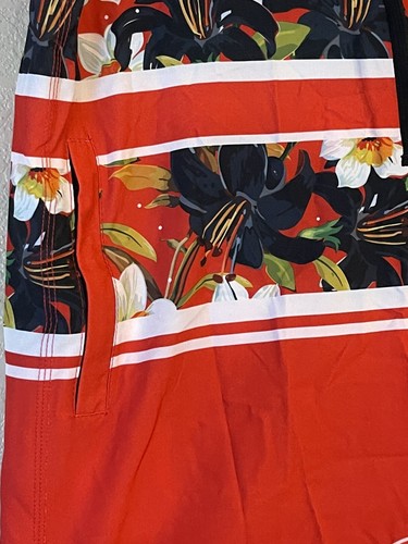 Men’s 2XL NWT Detroit Red Wings NHL Floral Stripe Board Shorts FOCO Brand - Picture 3 of 11