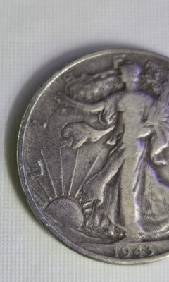  1943 Walking Liberty Half Dollar No Mint Mark 90% Silver 