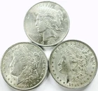 *MIXED DATE MORGAN AND PEACE DOLLAR LOT* *3 COINS* NR #P2880