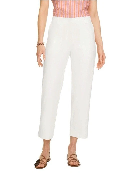 Vintage Talbots High Rise Cropped Pull On Pants White Preppy Summer