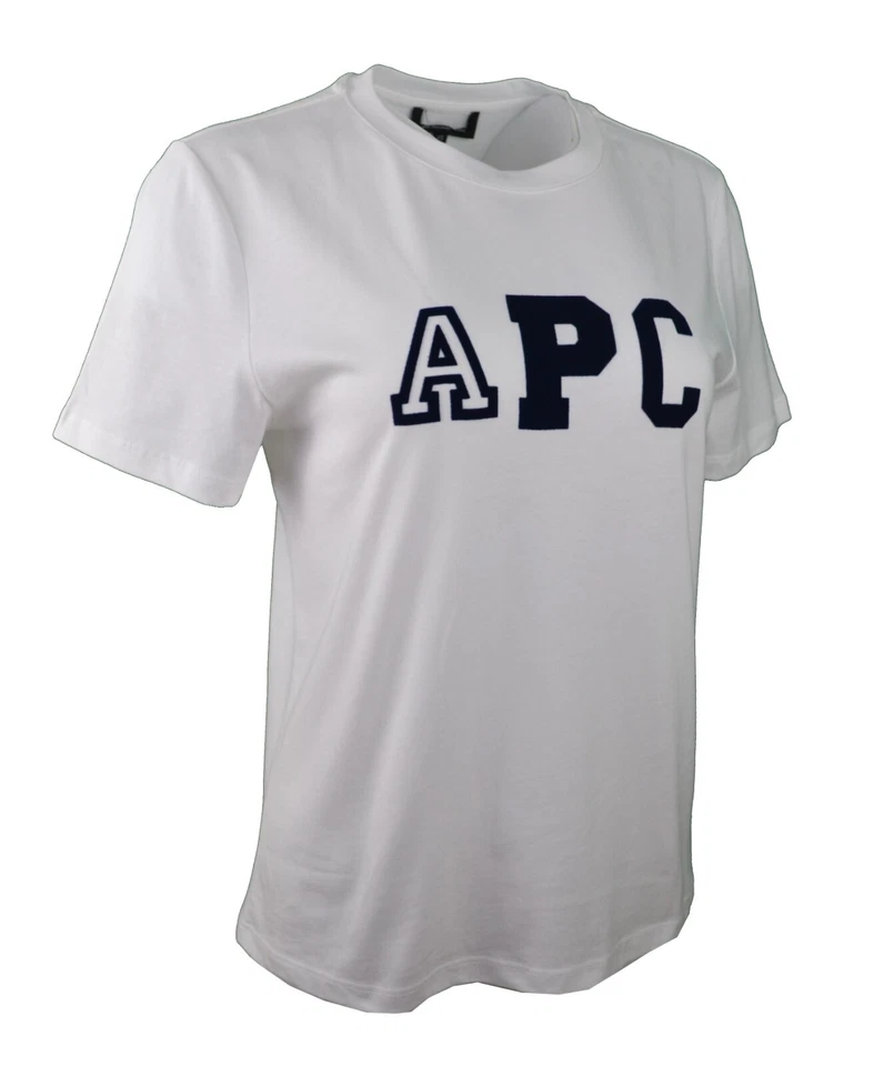 APC Paris Damen T-Shirt XS S M L Samt Logo französischer minimalistischer... - Bild 3 von 4
