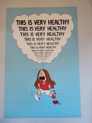 Vtg NOS Argus Poster Cathy Cartoon 1982 Jogging ''This is Very Healthy''