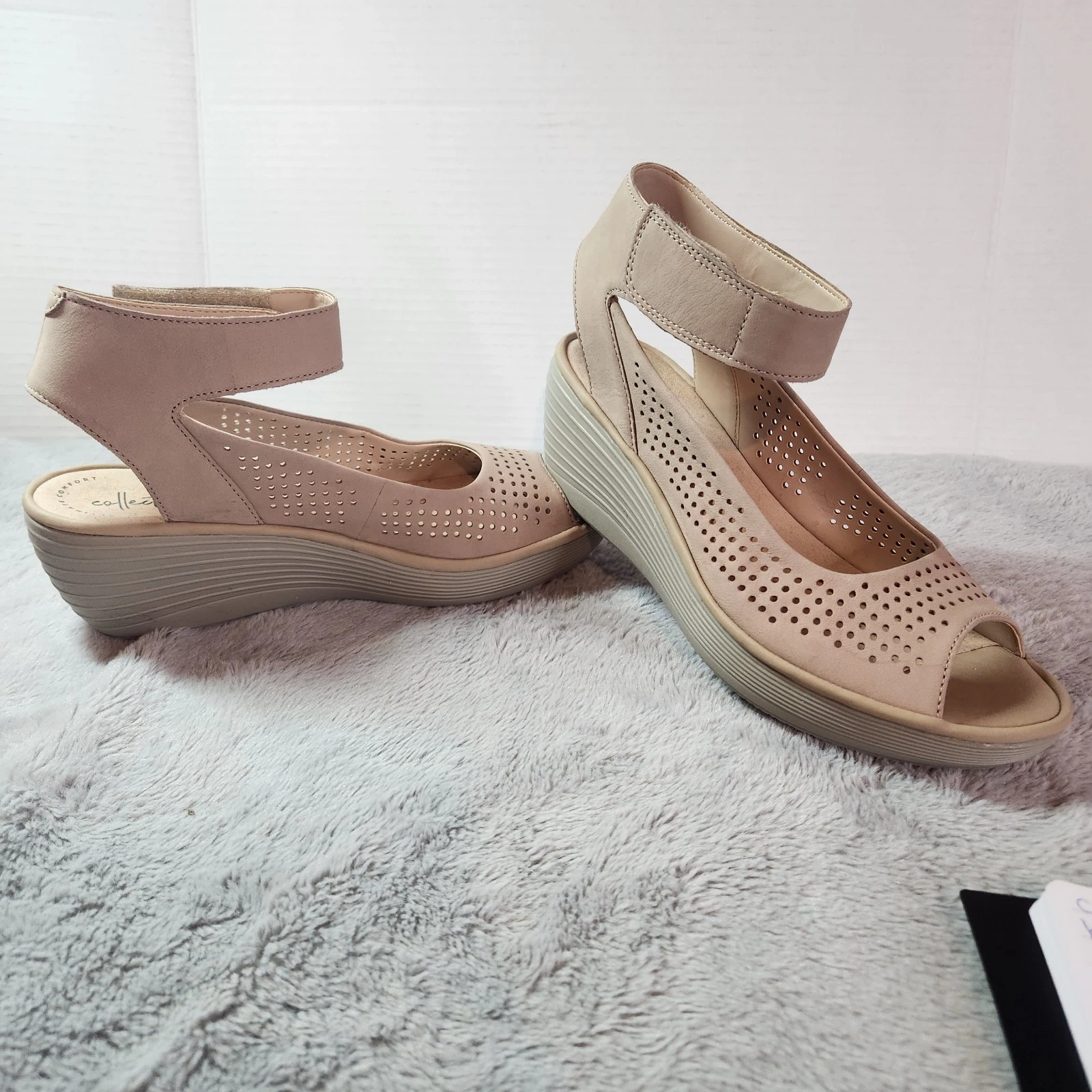 Clarks Collection Reedly Salene sandali zeppa plateau cinturino alla caviglia donna 10