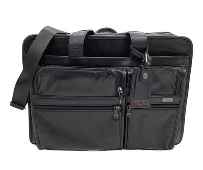 Sac à main d'affaires TUMI 2-Way Briefcase en cuir noir pour hommes 96061D4 - Photo 1/4
