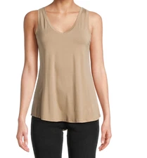 Time and Tru Womens High Low V Neck Tank Top Ant Size L (12-14)