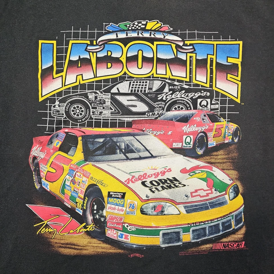 Camiseta De Colección Terry Labonte XXL Racing Nascar Negra Años 90 Y2K Streetwear Winston Foto 2 de 4