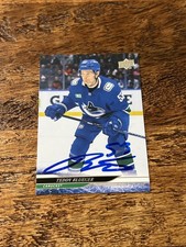Teddy Blueger IP Signed 2024-25 Upper Deck Card Canucks Autographed