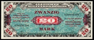 20 Mark Alliierte Militärbehörde 1944 US Druck AU