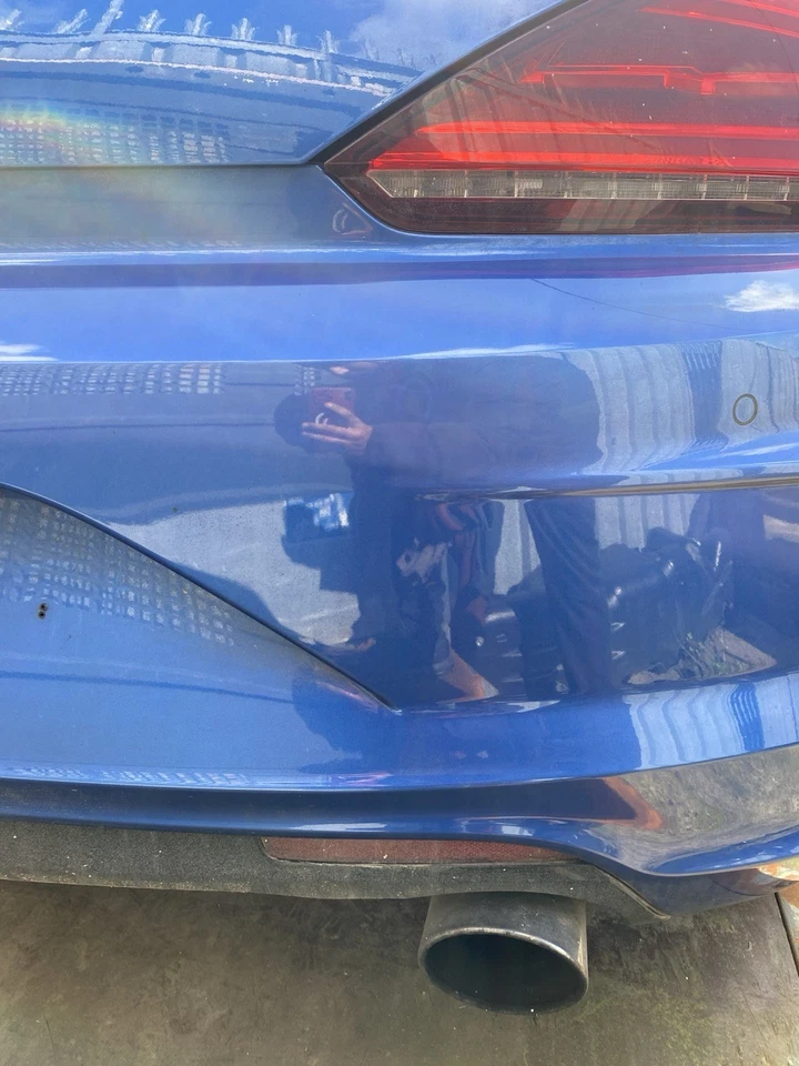 VW SCIROCCO R LINE REAR BUMPER IN BLUE LR5Z 2014-2017 - Image 3 of 4