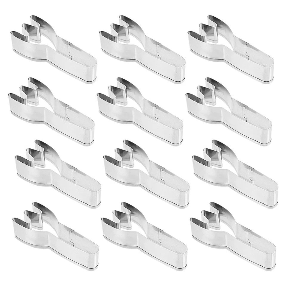 per biscotti a forma di forchetta in acciaio inossidabile da 12 pezzi (argento) - Immagine 4 di 4