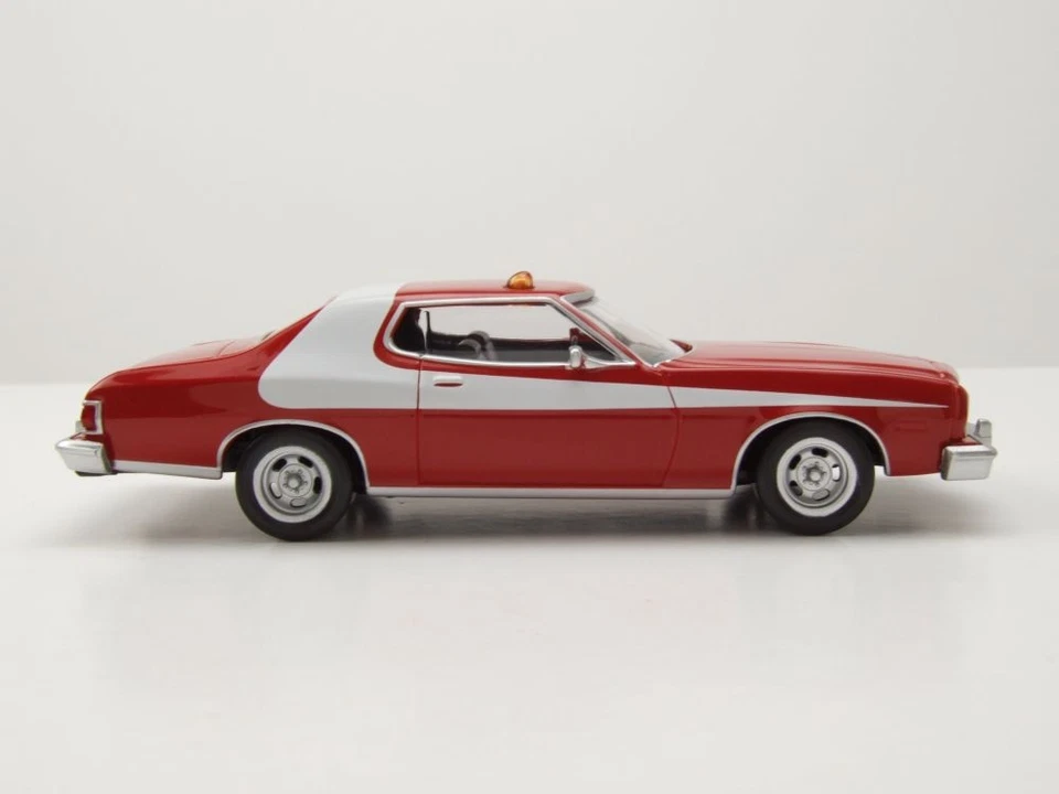 Ford Gran Torino 1975 Rosso Bianco Starsky Hutch Modellino Auto 1:43 Norev - Immagine 4 di 4
