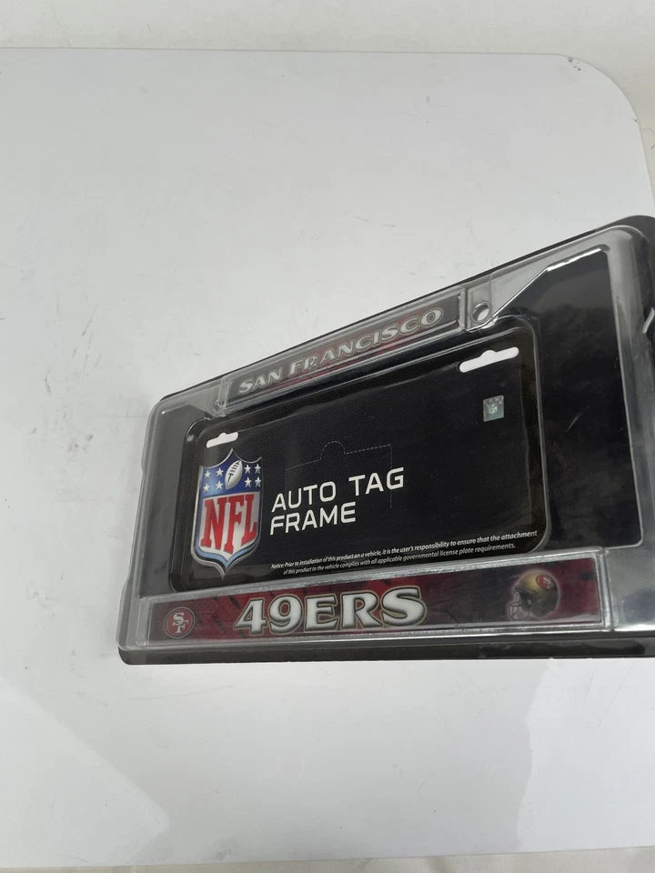 2 NFL San Francisco 49ers carro SUV caminhão cromado placa de licença de metal tampa quadro - Imagem 4 de 4