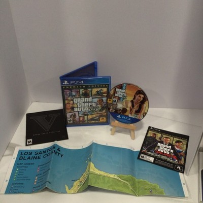 GRAND THEFT AUTO 5 Premium Edition Disc Is Mint Complete Manual & Map GTA