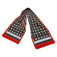1970s Scarf Geometric Polka Dot Diamond Red Blue White Black Italy Unbranded