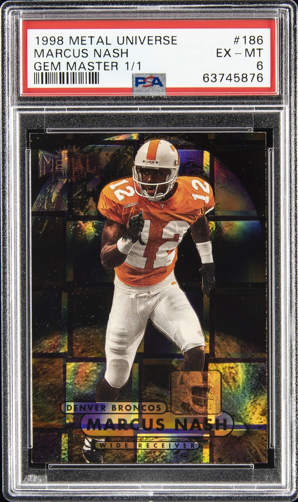 Marcus Nash Metal Universe #186 Gem Master 1/1