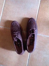 Scarpe uomo eleganti artigianali vintage anni '50 in pelle e suola di cuoio