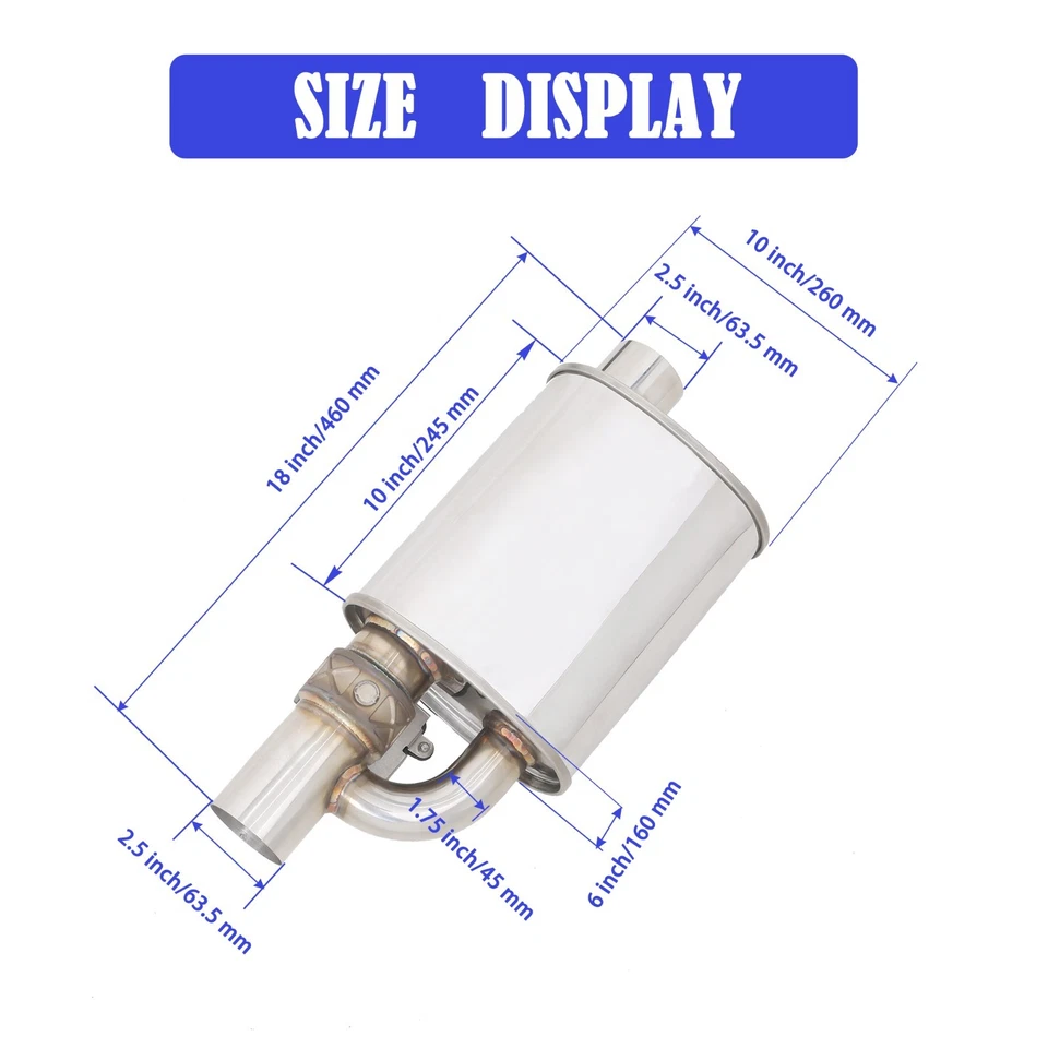 Universal Electronic Valved Exhaust Muffler 2.5"Single In/Out w/Valve Controller - Image 2 of 4