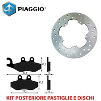 Satz BremsbelÄGe UND Bremsscheiben Hinten Piaggio Beverly IE 400 E3 2006 2007