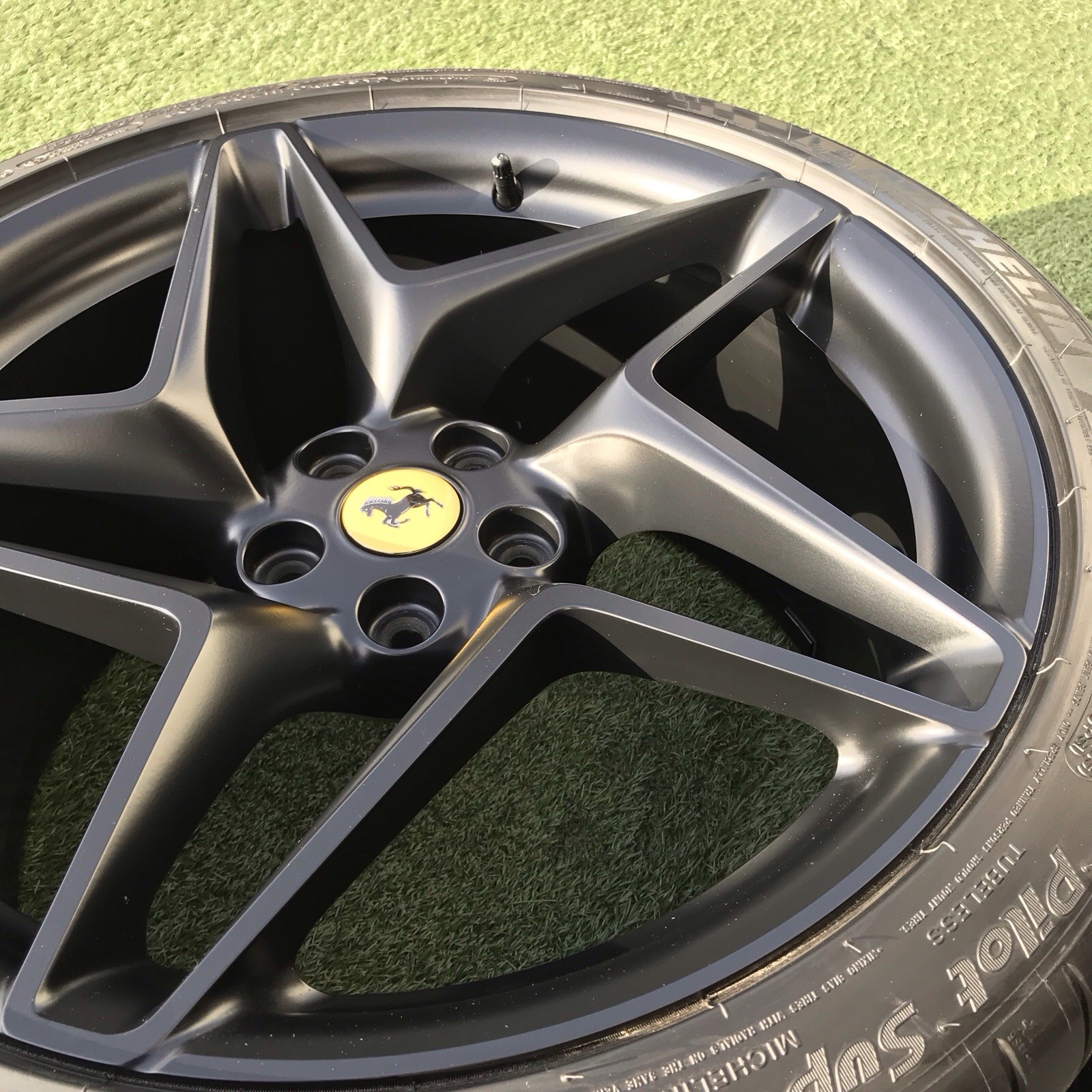 20 FERRARI F8 RIMS TIRES FACTORY OEM 861242 861252 TRIBUTO GENUINE BLACK