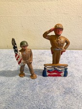 GENERAL PATTON LEAD SOLDIER OFFICER SALUTING ON STAND FLAG BEARER BARCLAY MANOIL