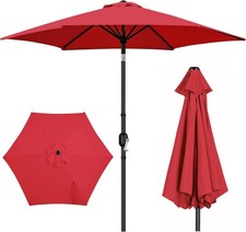 9ft Market Umbrella for Garden, Terrace, Beach, Pool, or Patio Color Red