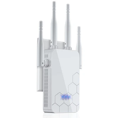 2026 WiFi Extender Internet Booster, 10000 Sq.ft Long Range Repeater white - Image 1 of 4