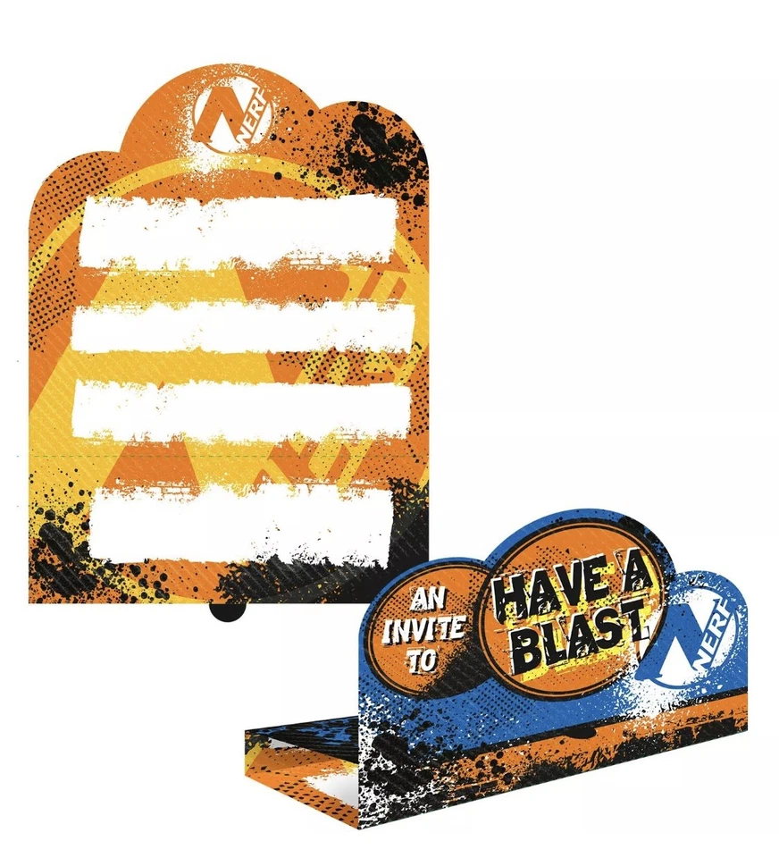 Nerf Birthday Invitation. Pack of 8. Envelopes included. - Image 4 of 4
