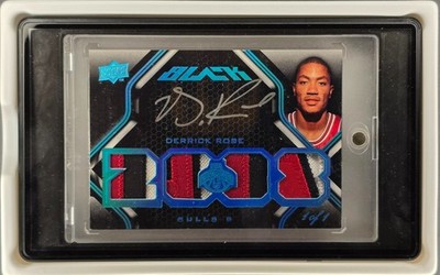 2008-09 Derrick Rose Upper Deck Black Platinum 1/1 Autograph Rookie RC Patch