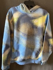 Nike Unisex Youth Tie Dye Blue/yellow Fleece Long Sleeve Pullover Hoodie Size XL