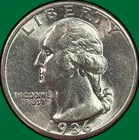 1936 Washington Quarter Silver Almost Uncirculated AU Coin #43540