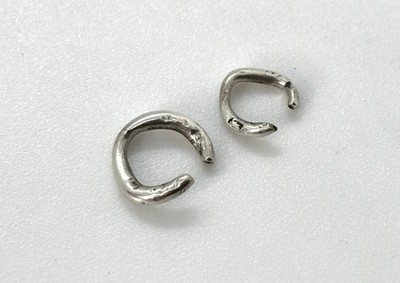 Zwei antike massive Sterling Silber gespaltene Biegeringe / Fundstücke aus Uhrenkette