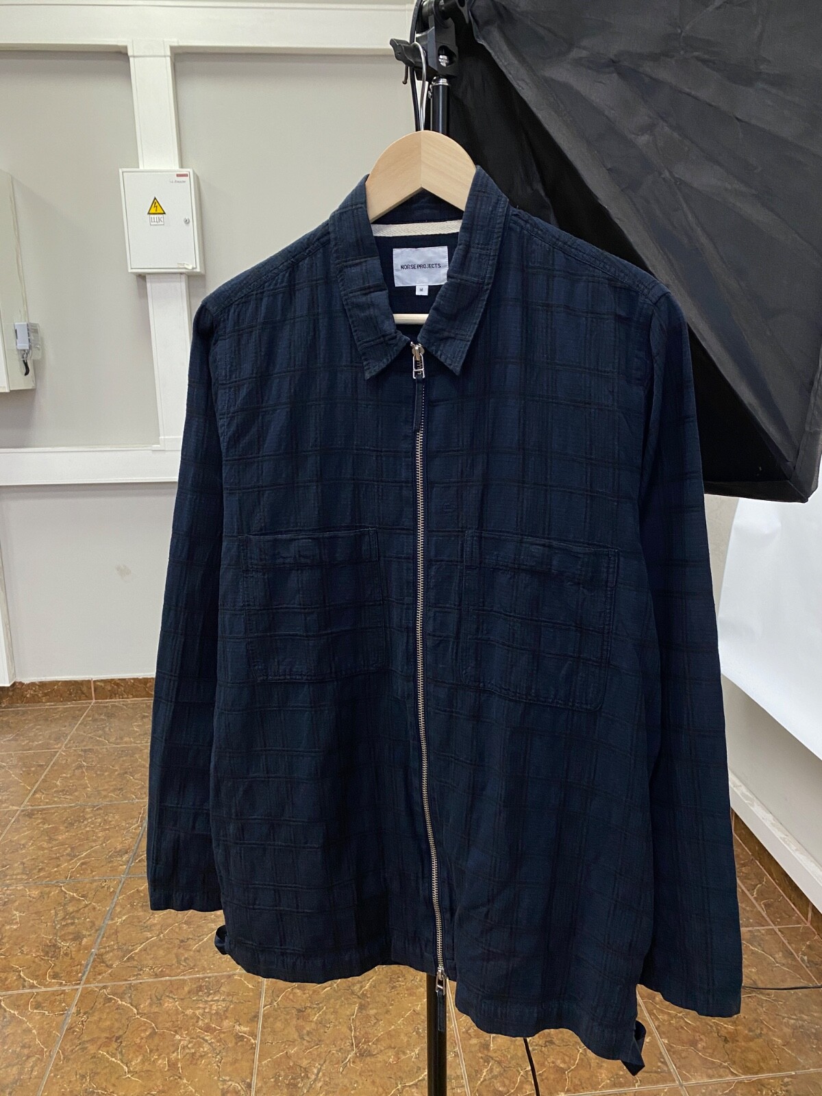 Norse Project Linen Overshirt Shirt Jacket Rare Retro size M color Dark Blue