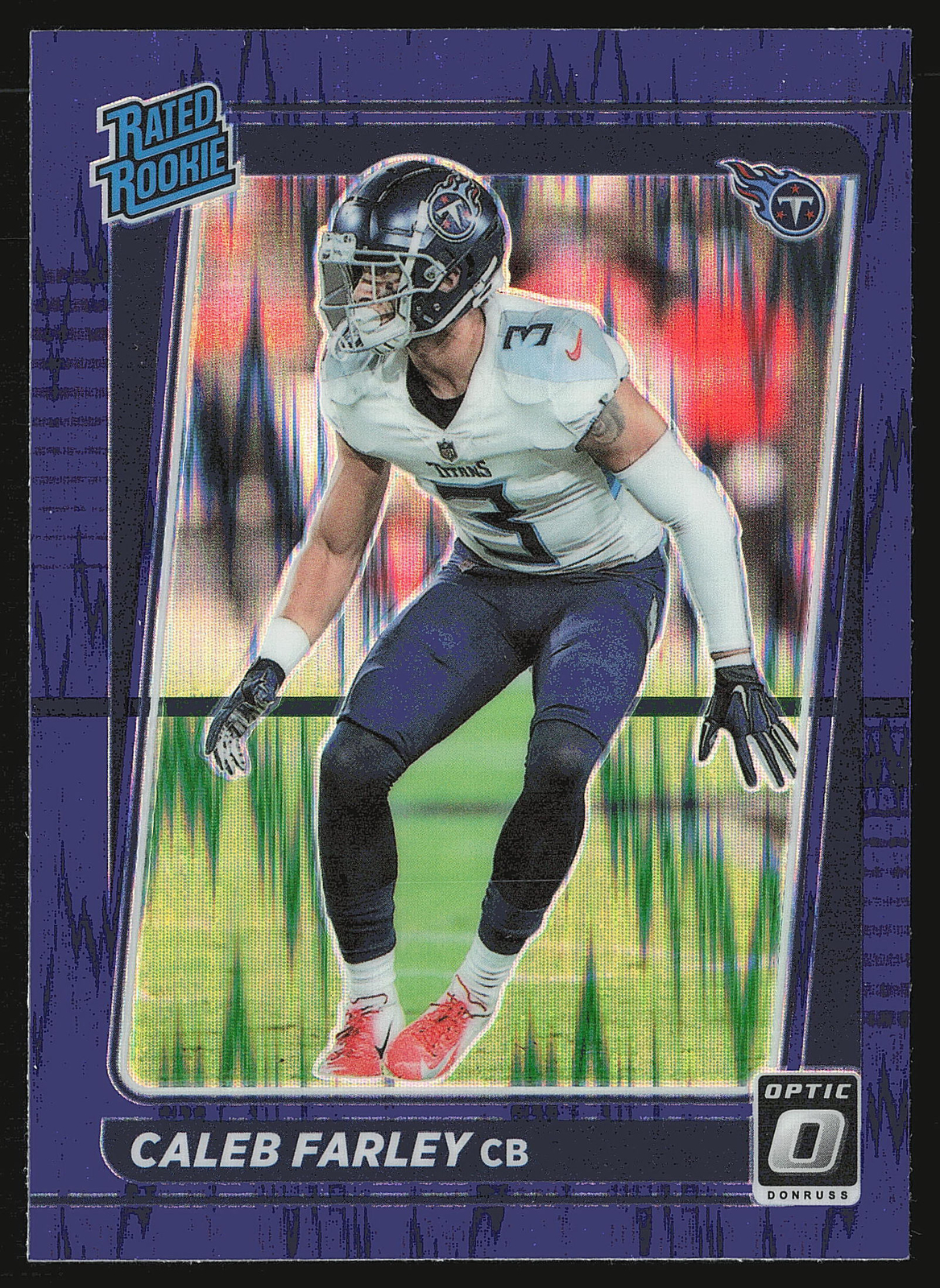2021 Donruss Optic #249 Caleb Farley Purple Shock RC
